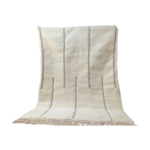 Ręcznie tkany dywan 150x250 cm, wełna, biały, Maroko - WYMIARY