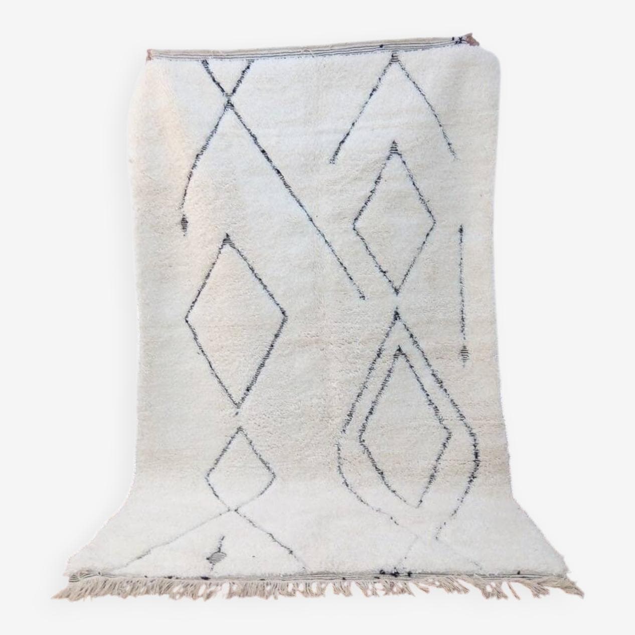 Ręcznie tkany dywan 160x250 cm, wełna, biały, Maroko - 209015