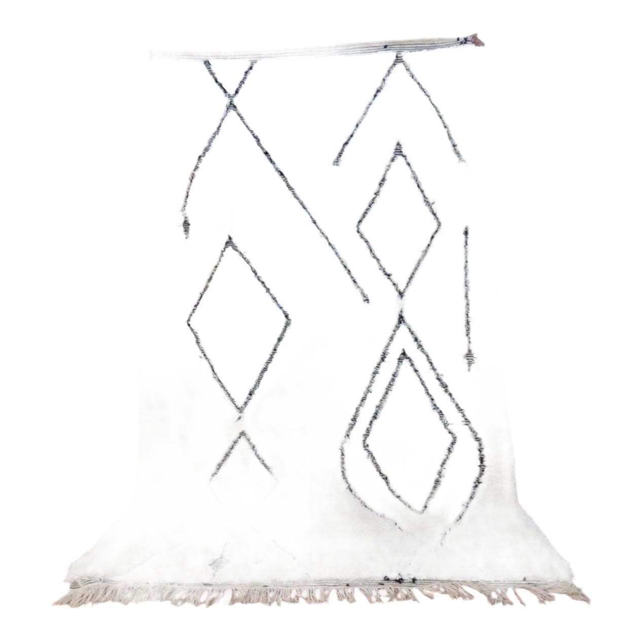 Ręcznie tkany dywan 160x250 cm, wełna, biały, Maroko