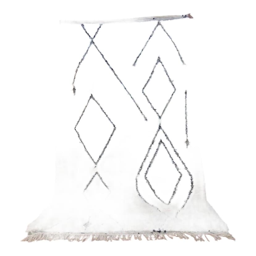 Ręcznie tkany dywan 160x250 cm, wełna, biały, Maroko