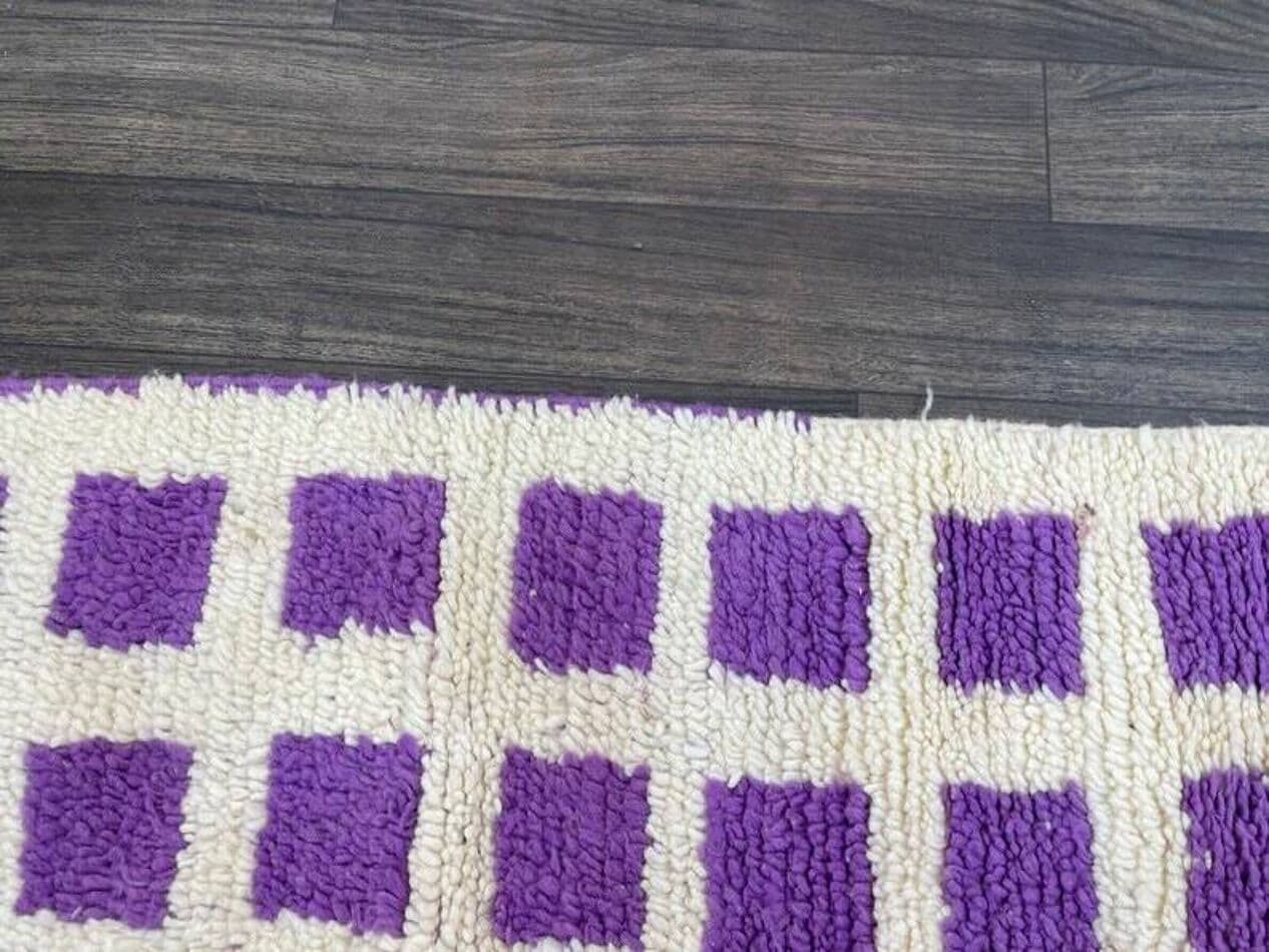 Ręcznie tkany dywan 100x200 cm, wełna, różowy, Maroko - 209009