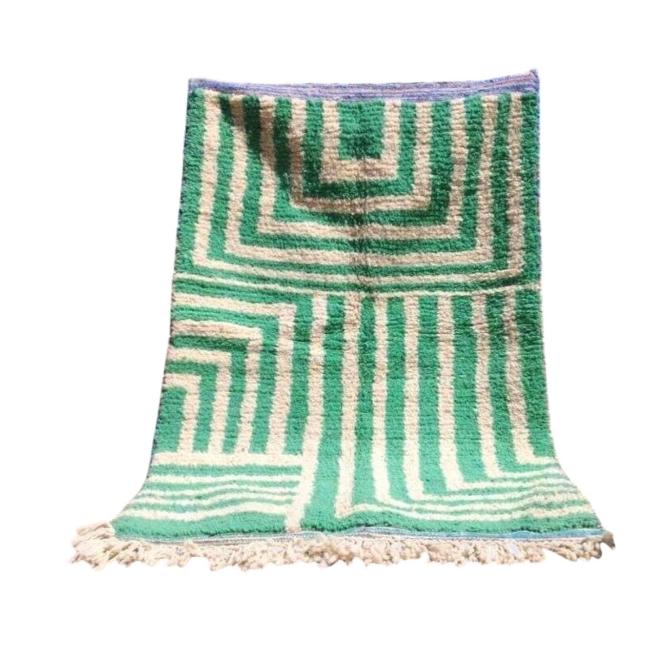 Ręcznie tkany dywan 150x250 cm, wełna, zielony, Maroko