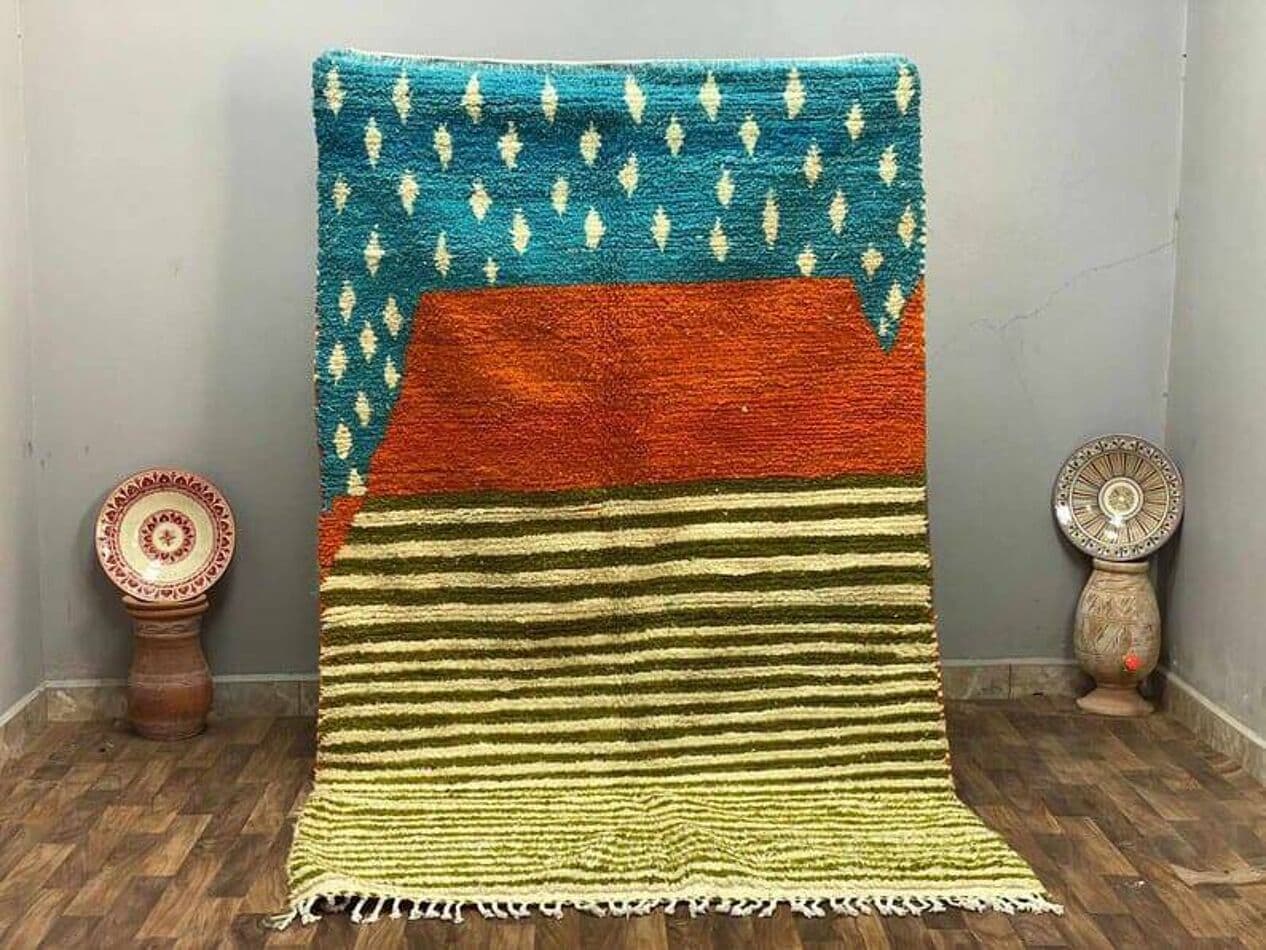 Ręcznie tkany dywan 150x250 cm, wełna, multikolor, Maroko - 208975