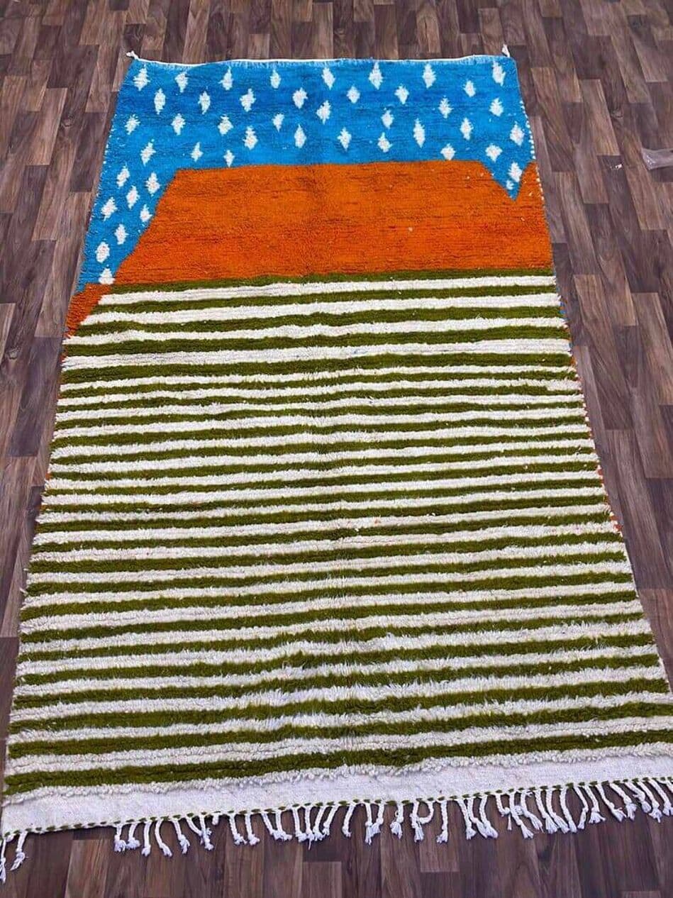 Ręcznie tkany dywan 150x250 cm, wełna, multikolor, Maroko - 208970