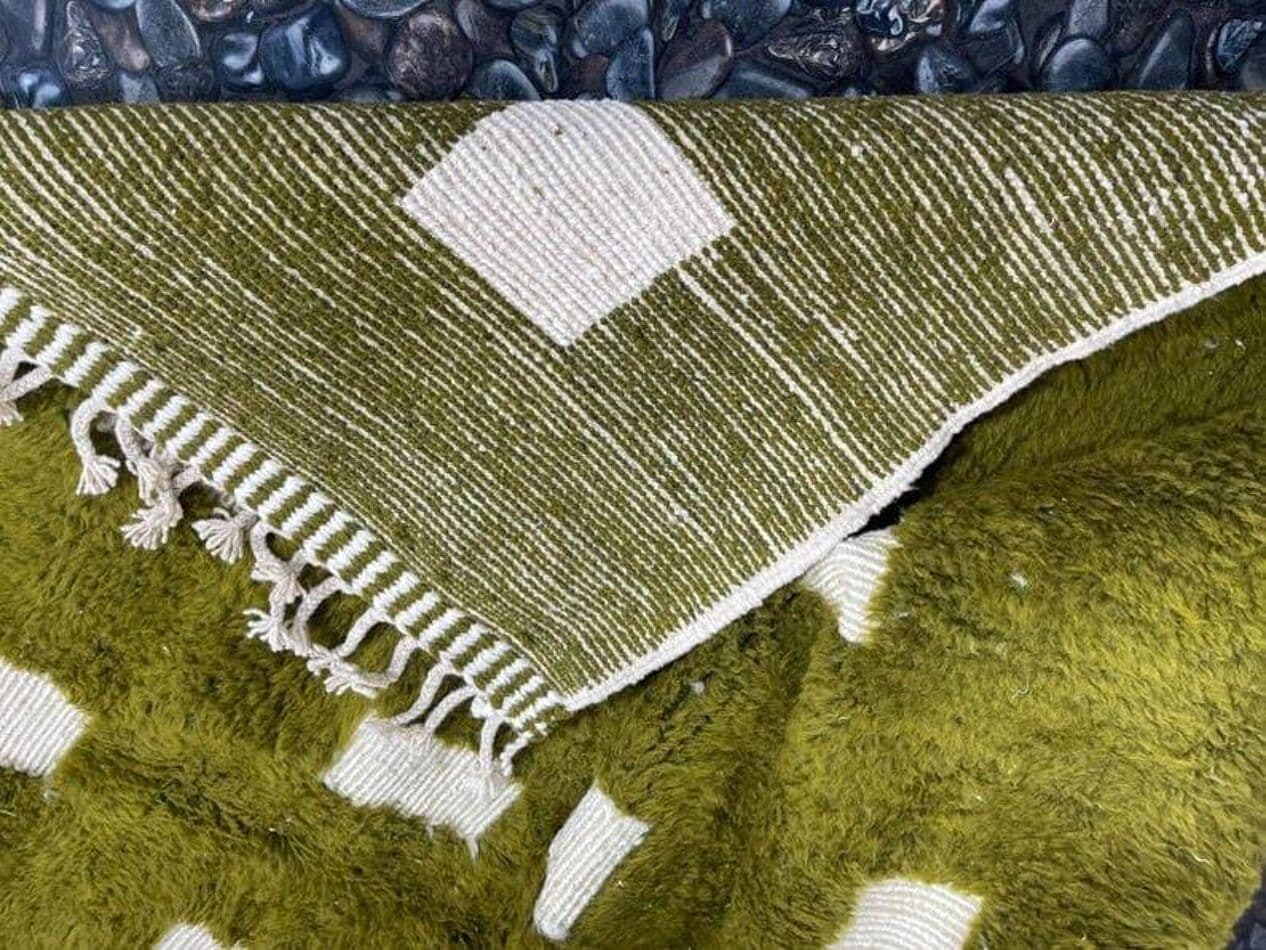 Ręcznie tkany dywan 150x250 cm, wełna, zielony, Maroko - 208959