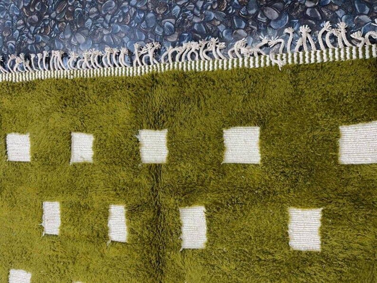 Ręcznie tkany dywan 150x250 cm, wełna, zielony, Maroko - 208957