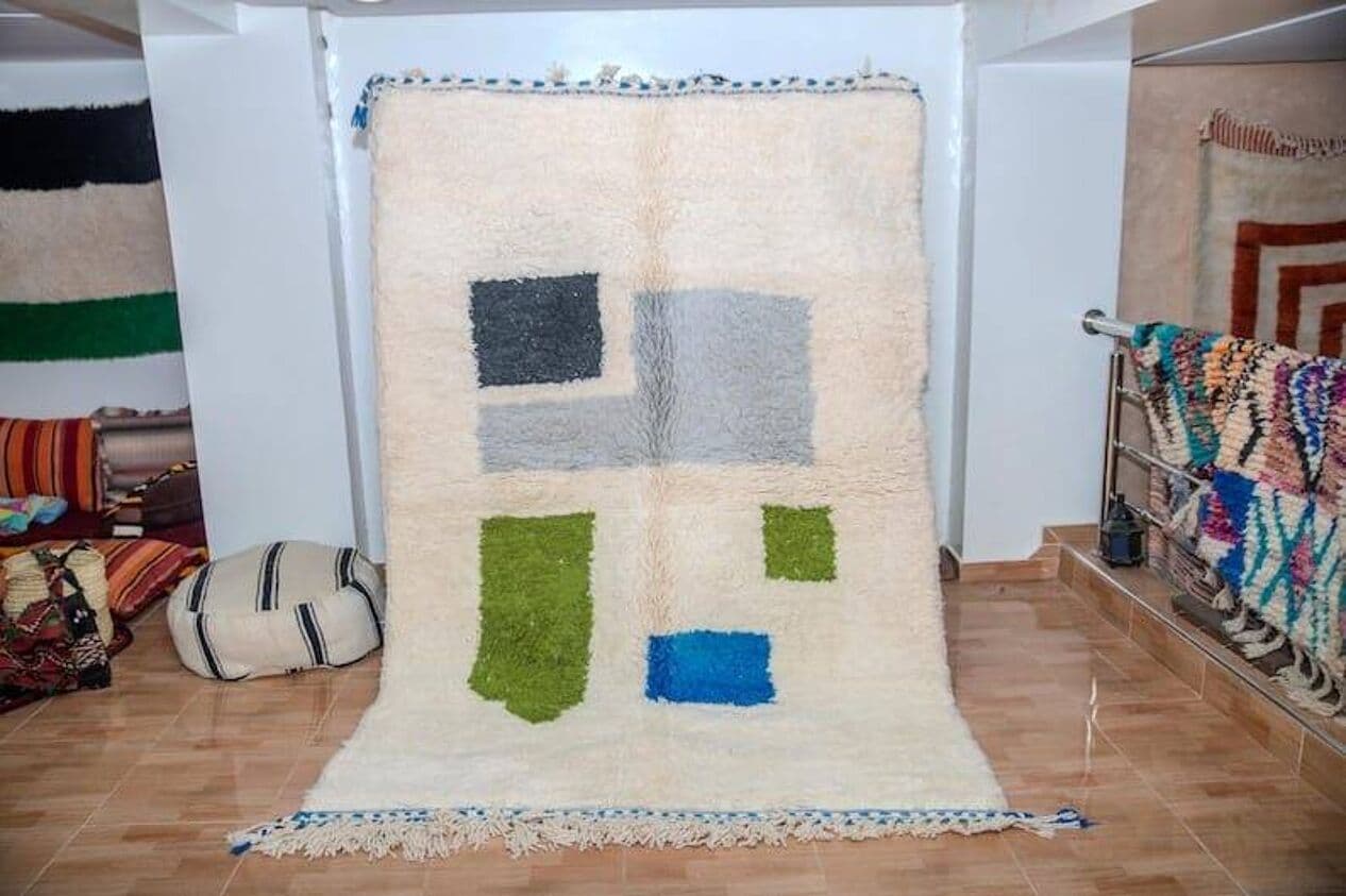 Ręcznie tkany dywan 200x300 cm, wełna, multikolor, Maroko - 208954