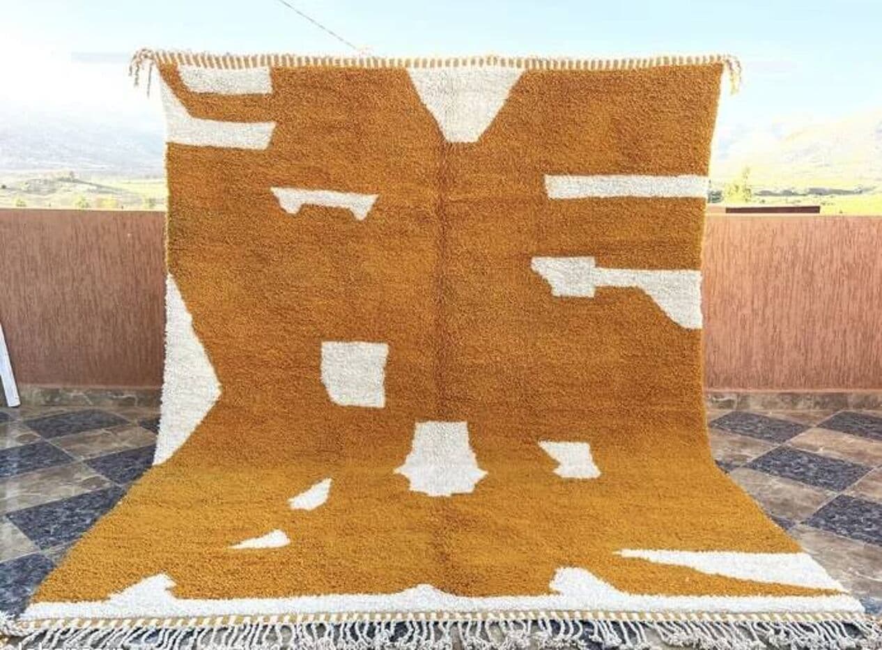 Ręcznie tkany dywan 150x250 cm, wełna, pomarańczowy, Maroko - 208943