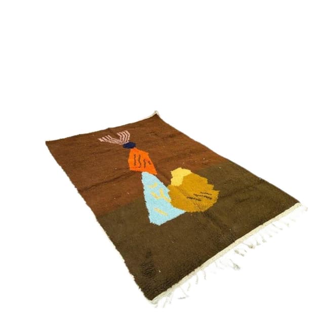 Ręcznie tkany dywan 140x260 cm, wełna, multikolor, Maroko - WYMIARY