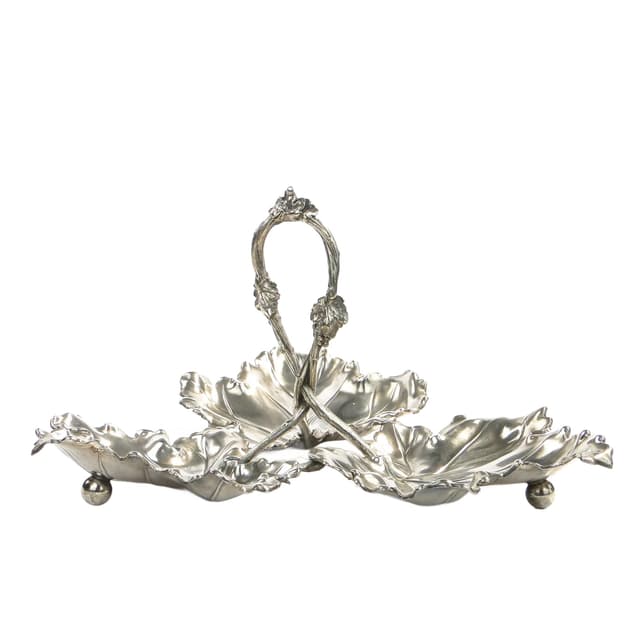 Art Nouveau Three-Part Centerpiece, silver brass, Albrecht Kohler, Austria, early 20th c. - DIMENSION
