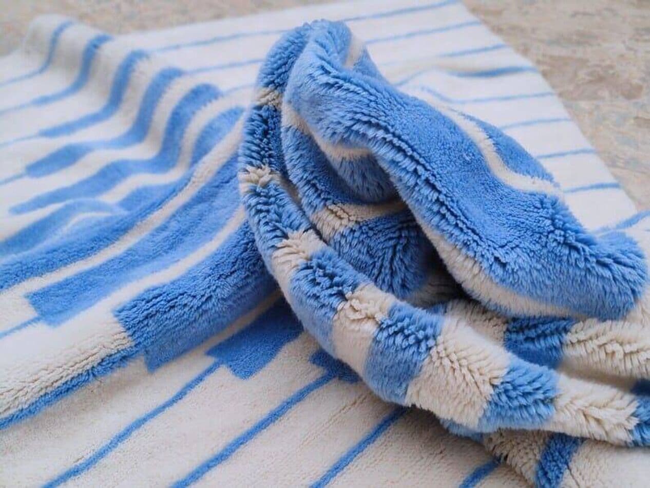 Ręcznie tkany dywan 100x200 cm, wełna, biały, niebieski, Maroko - 208740