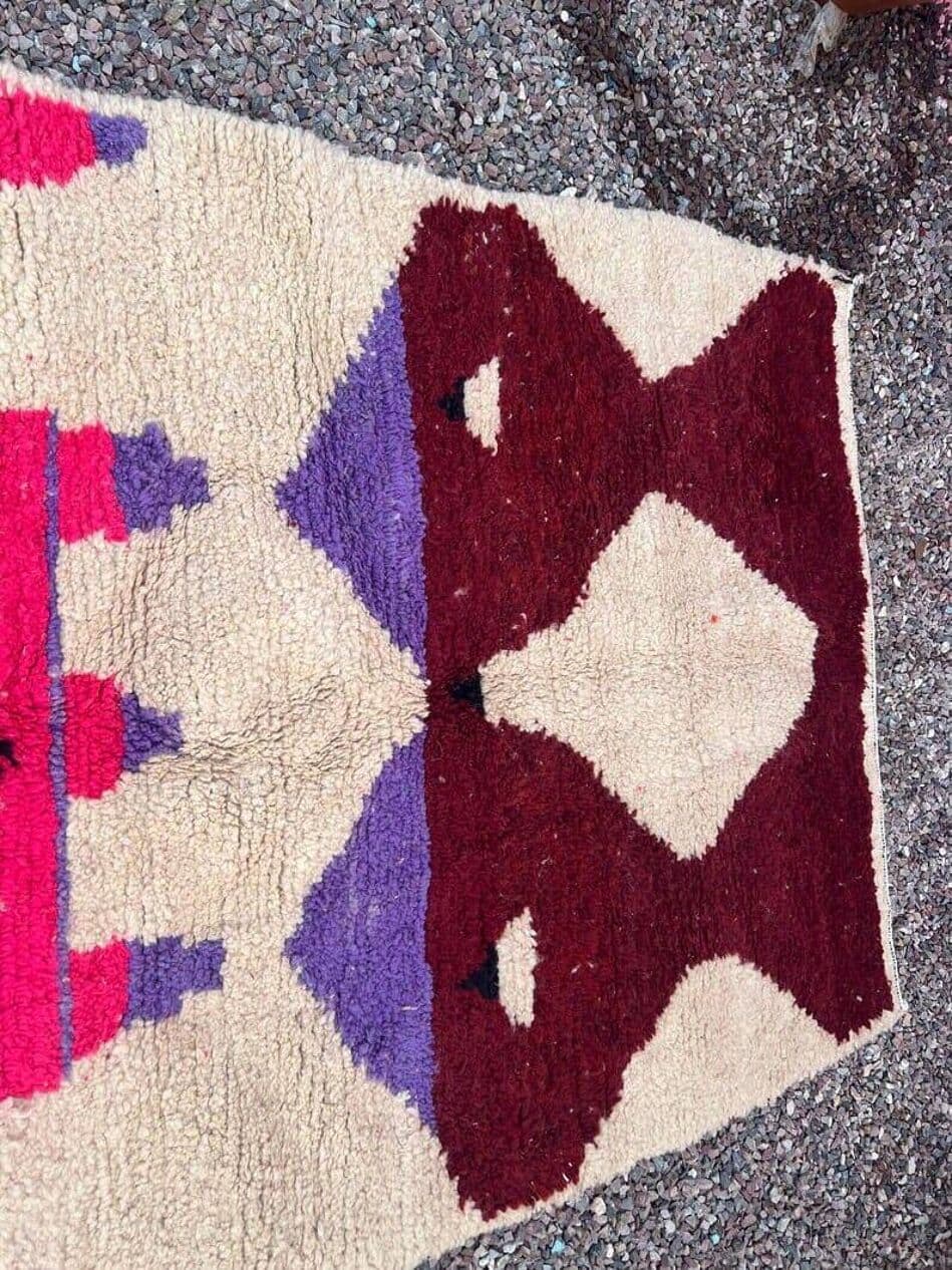 Ręcznie tkany dywan 200x300 cm, wełna, multikolor, Maroko - 208738