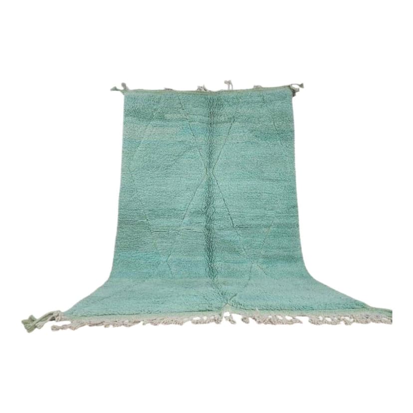 Ręcznie tkany dywan 100x200 cm, wełna, turkusowy, Maroko