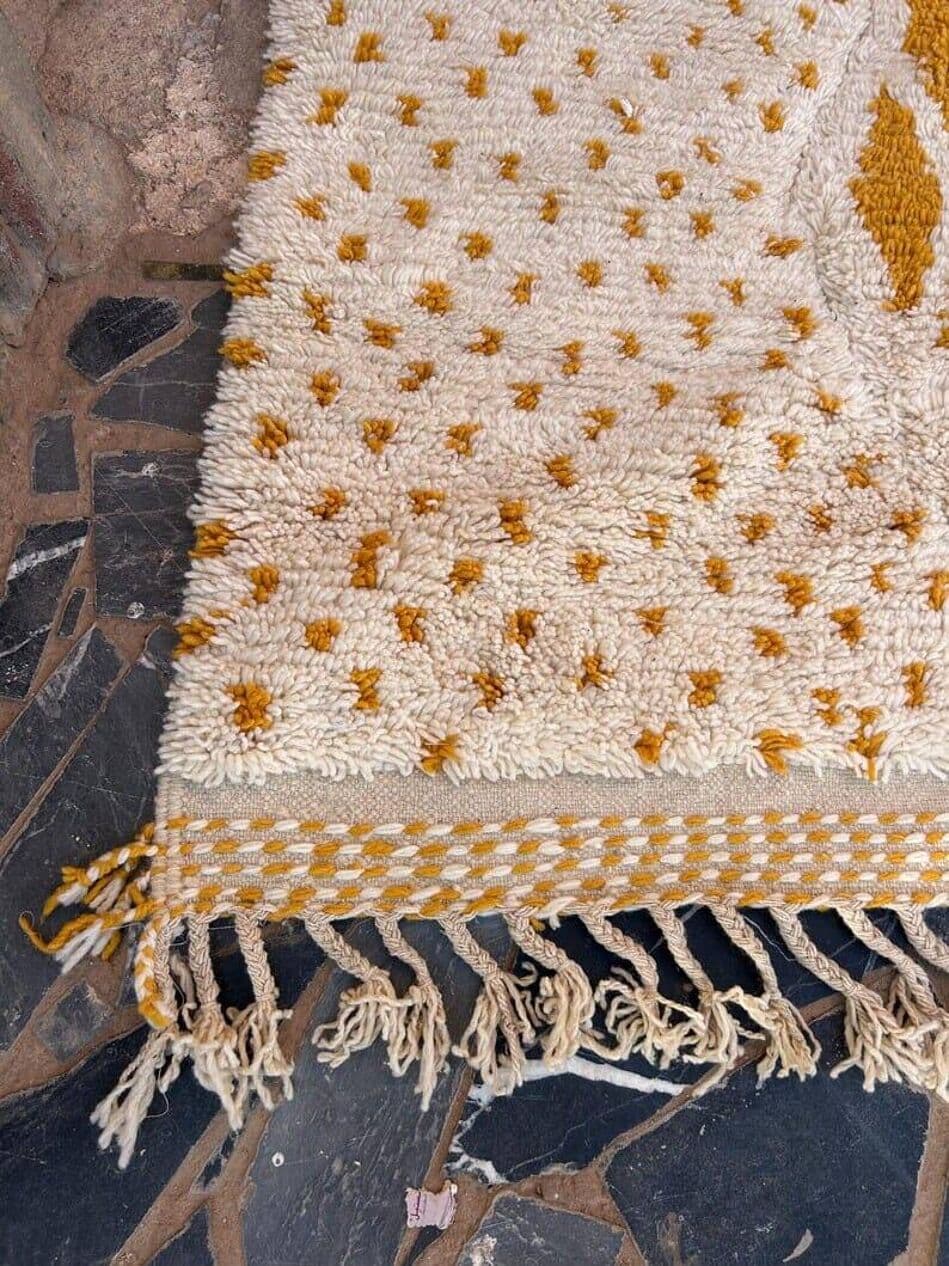 Ręcznie tkany dywan 100x200 cm, wełna, biały, Maroko - 208698