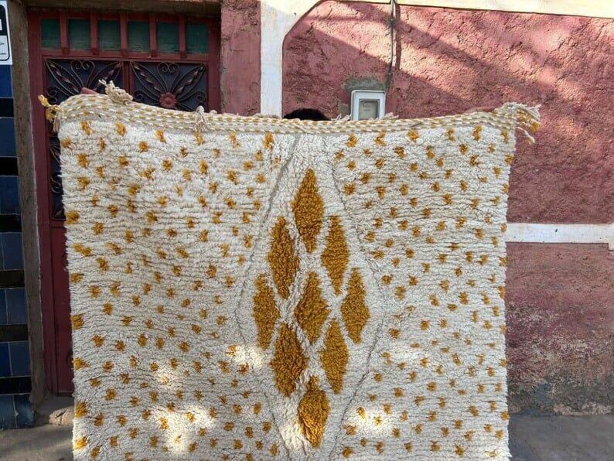 Ręcznie tkany dywan 200x300 cm, wełna, beżowy, Maroko - 208670