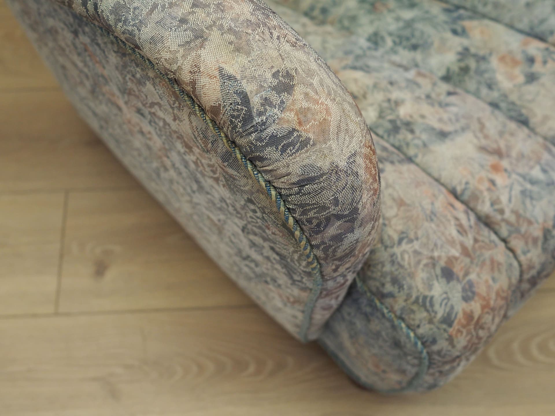 Lounge armchair, Scandinavian, multicolor, fabric, wood, Denmark, 1960s. - 77194