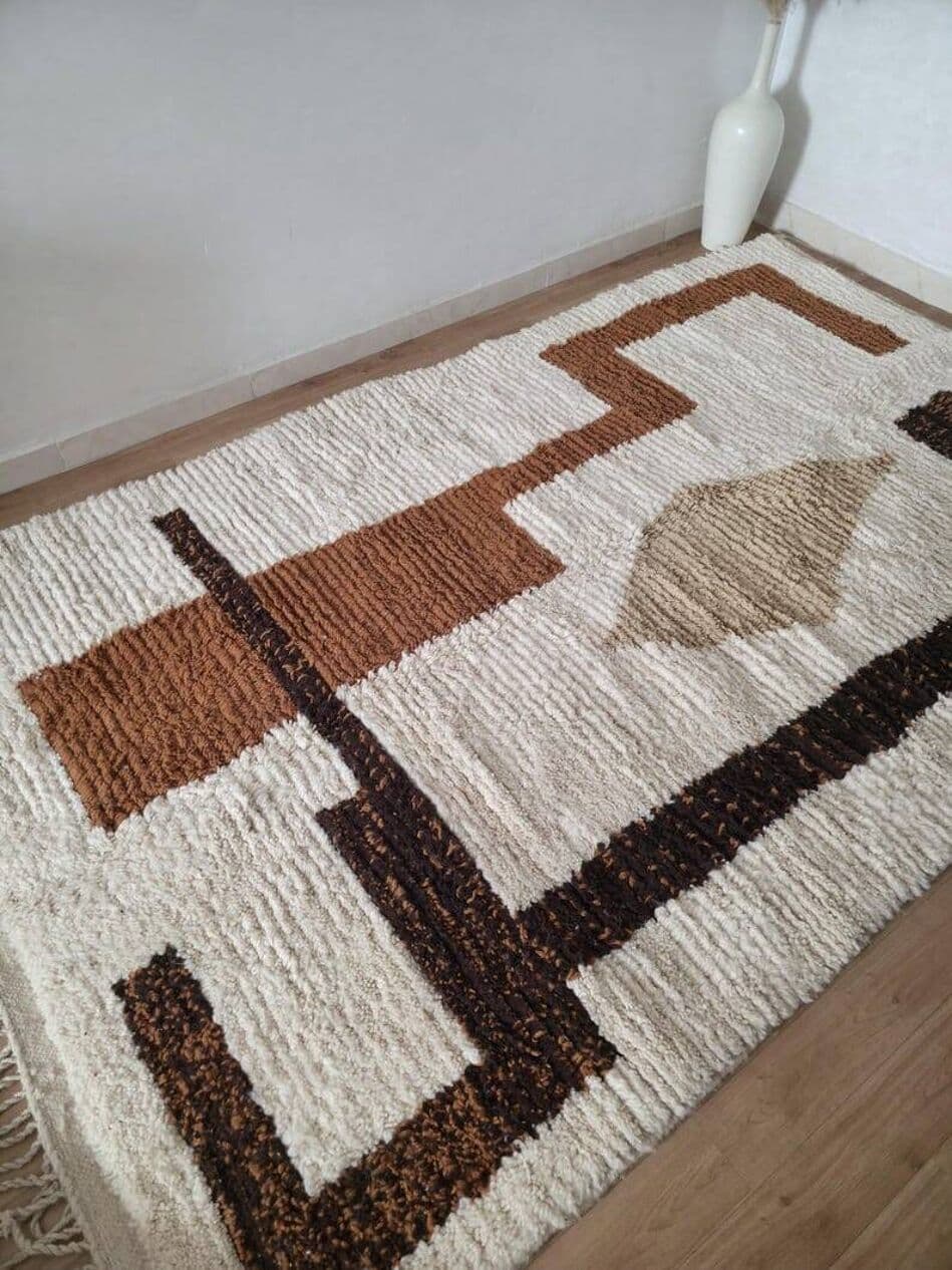 Ręcznie tkany dywan 150x250 cm, wełna, wielokolorowy, Maroko - 208637