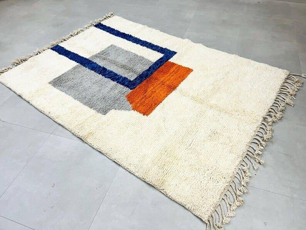 Ręcznie tkany dywan 160x240 cm, wełna, multikolor, Maroko - 209176