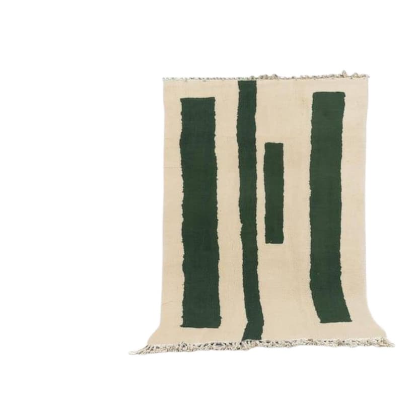 Ręcznie tkany dywan 200x300 cm, wełna, zielony, Maroko