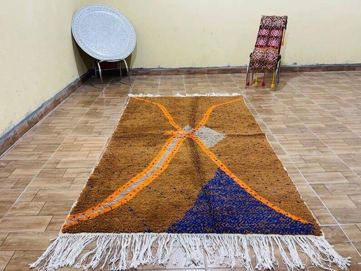 Ręcznie tkany dywan 100x200 cm, wełna, multikolor, Maroko - 209554