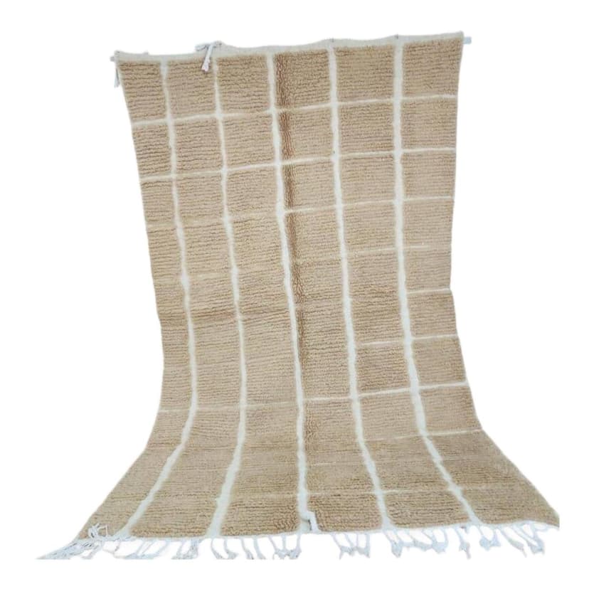 Ręcznie tkany dywan 150x250 cm, wełna, beżowy, Maroko