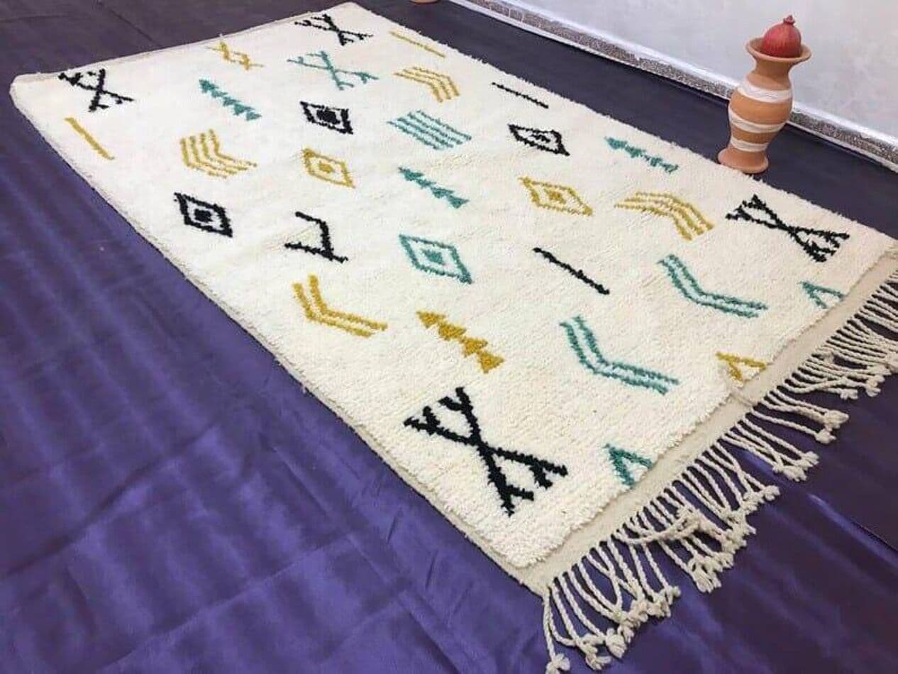 Ręcznie tkany dywan 200x300 cm, wełna, multikolor, Maroko - 209476