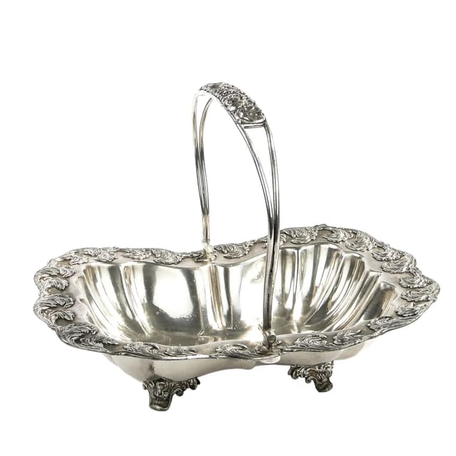 Fruit basket, Rococo Revival, silver-plated copper, Fraget, Poland, 19th c. - DIMENSION