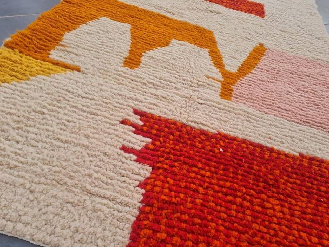 Ręcznie tkany dywan 150x250 cm, wełna, multikolor, Maroko - 210062