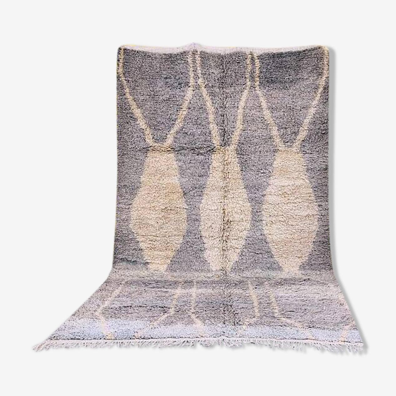 Ręcznie tkany dywan 150x250 cm, wełna, szary, beżowy, Maroko - 210033