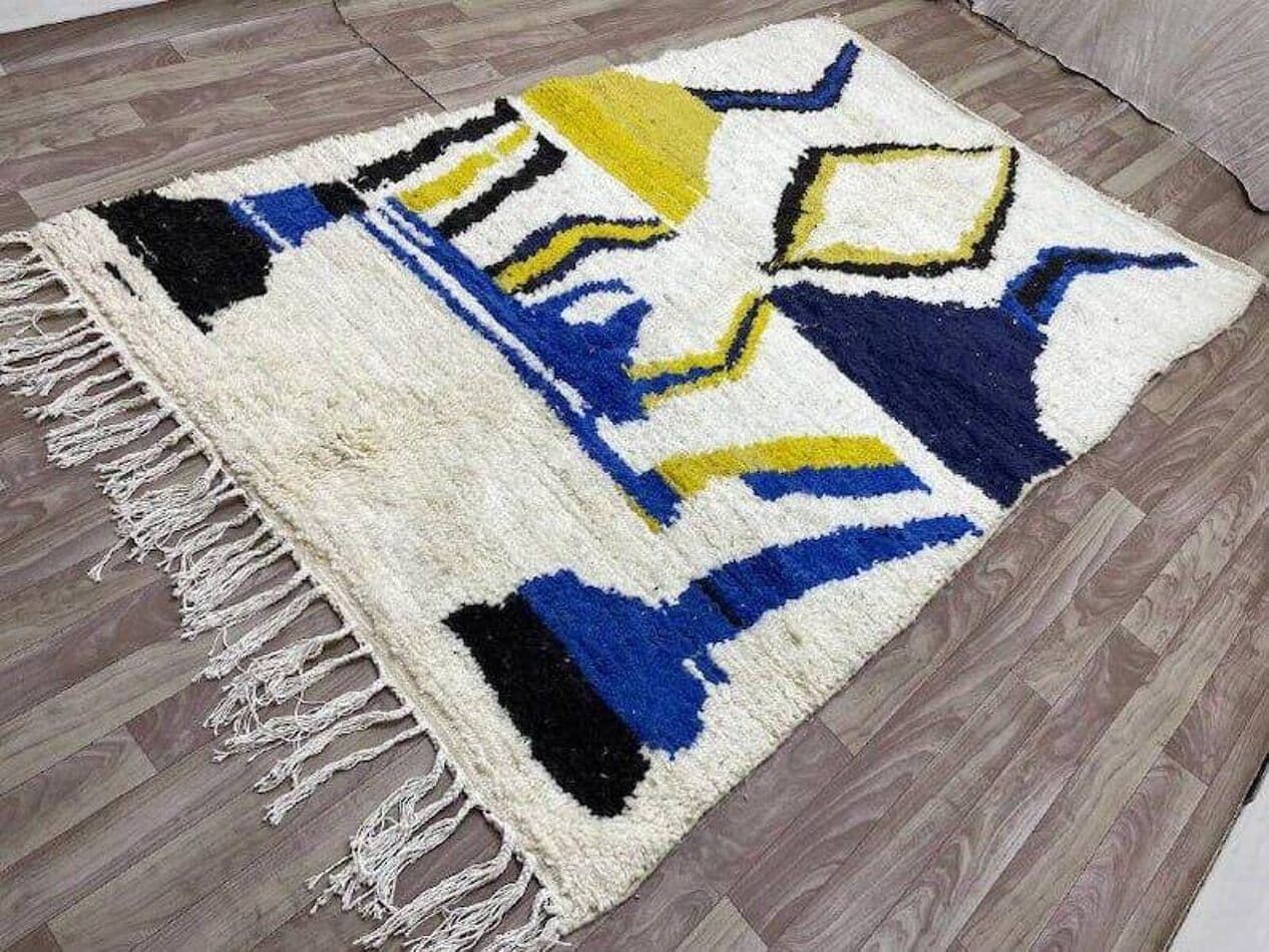 Ręcznie tkany dywan 150x250 cm, wełna, multikolor, Maroko - 210014