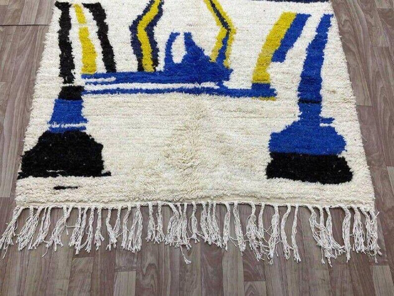 Ręcznie tkany dywan 150x250 cm, wełna, multikolor, Maroko - 210016