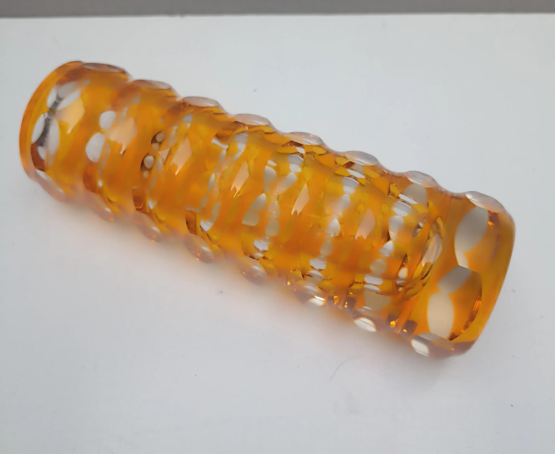 Wazon Art Deco, szkło pomarańczowy, Carl Meltzer, Czechosłowacja, lata 20. - 15258