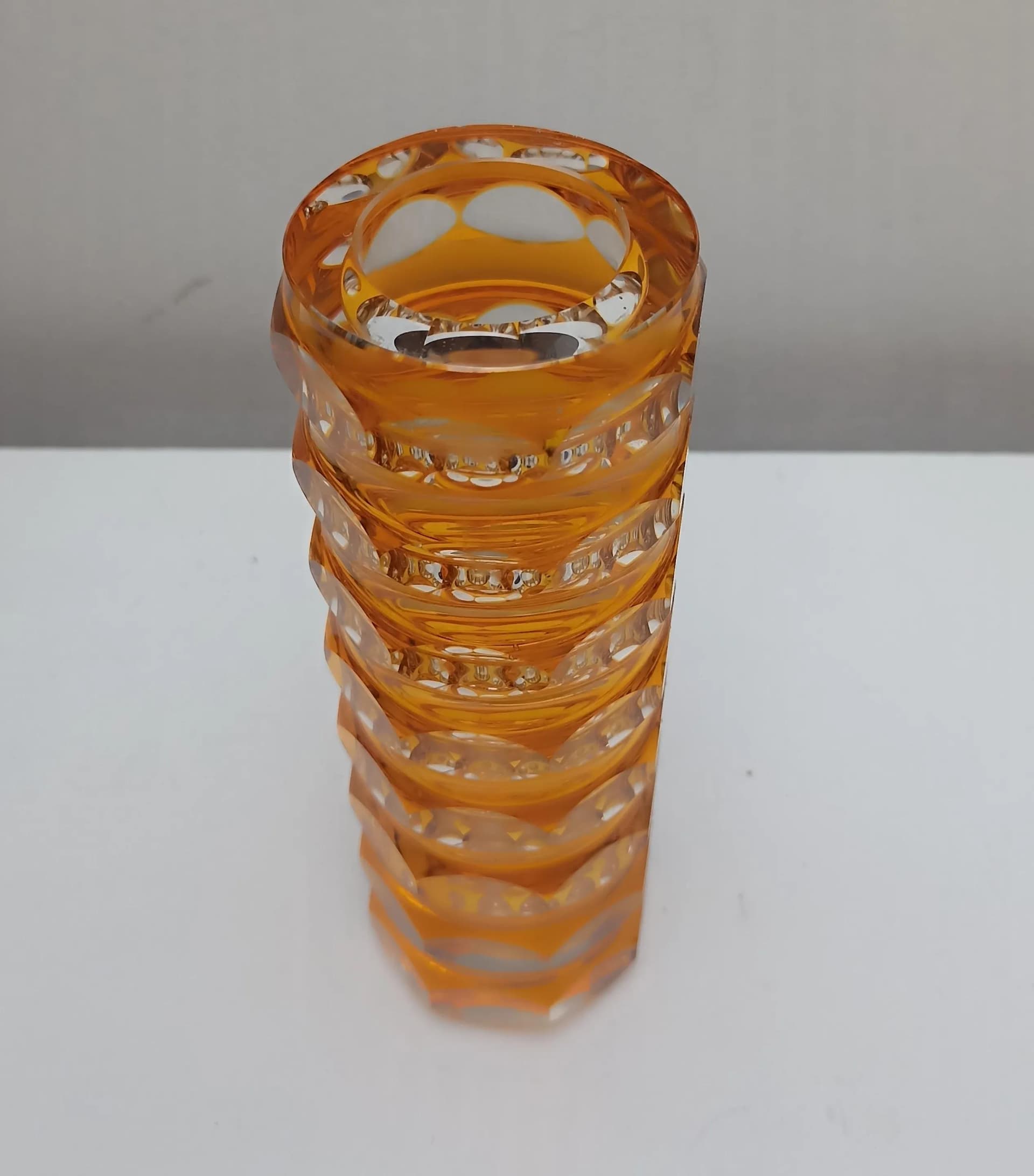 Wazon Art Deco, szkło pomarańczowy, Carl Meltzer, Czechosłowacja, lata 20. - 15257