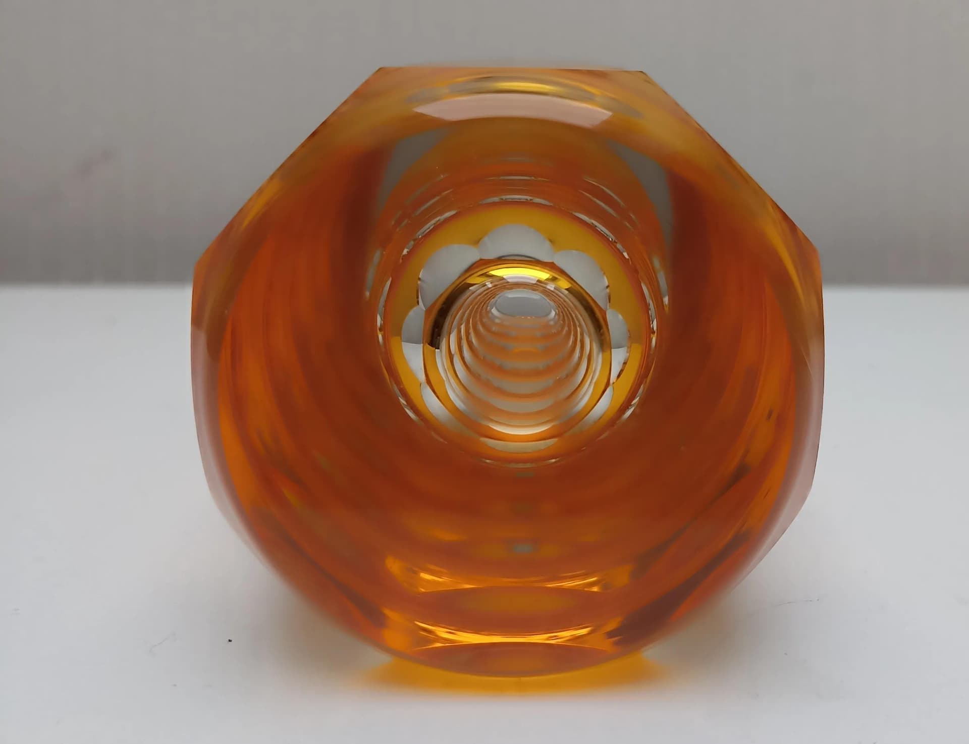 Wazon Art Deco, szkło pomarańczowy, Carl Meltzer, Czechosłowacja, lata 20. - 15260