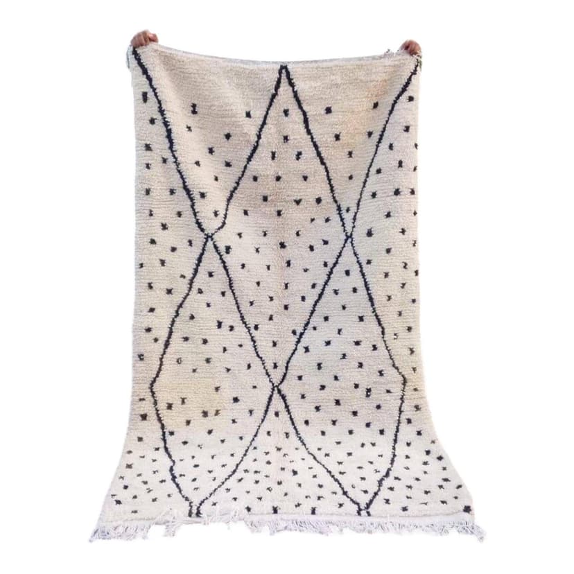 Ręcznie tkany dywan 150x250 cm, wełna, biały, Maroko