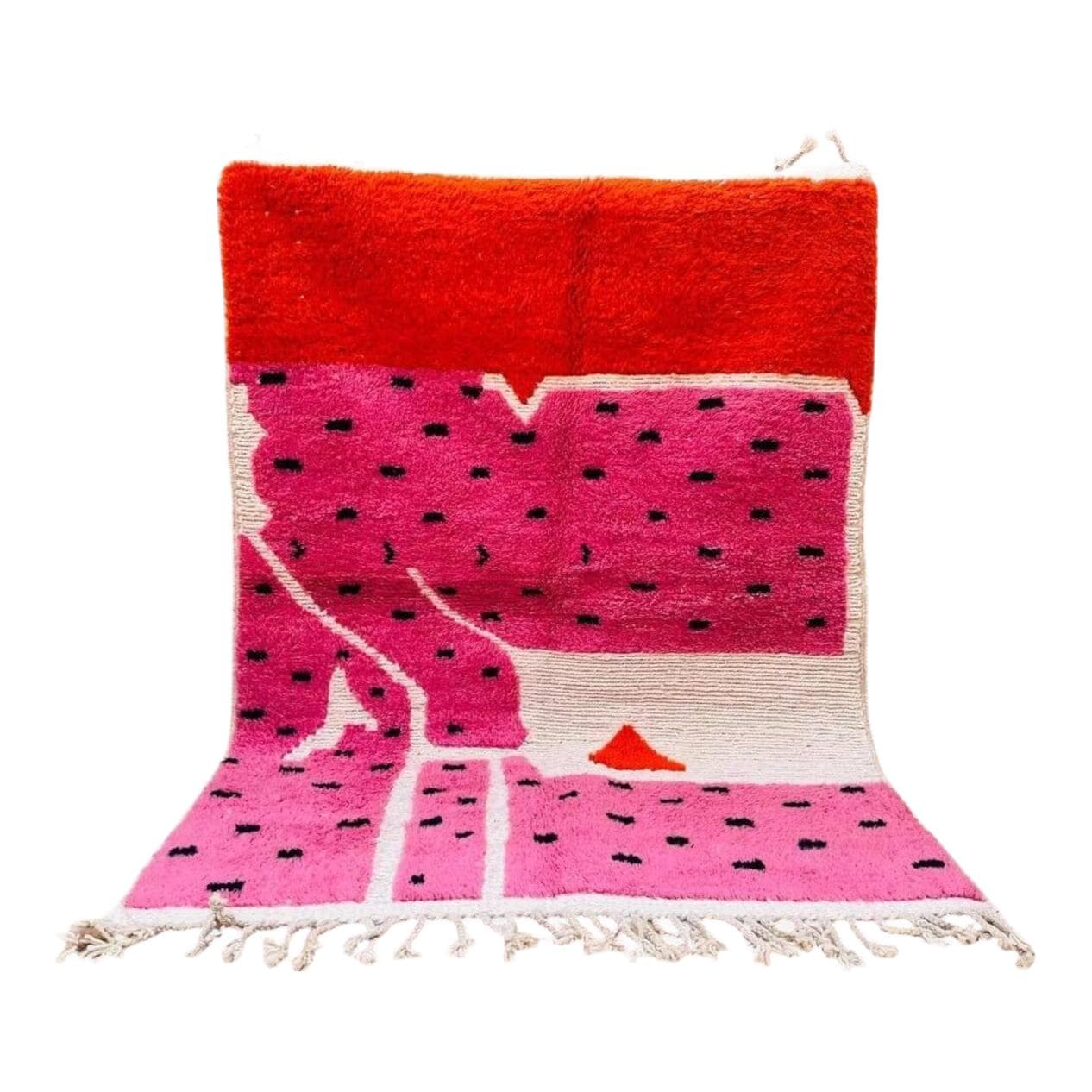 Dywan berberyjski ręcznie tkany wełna 400x300 cm różowy, Maroko
