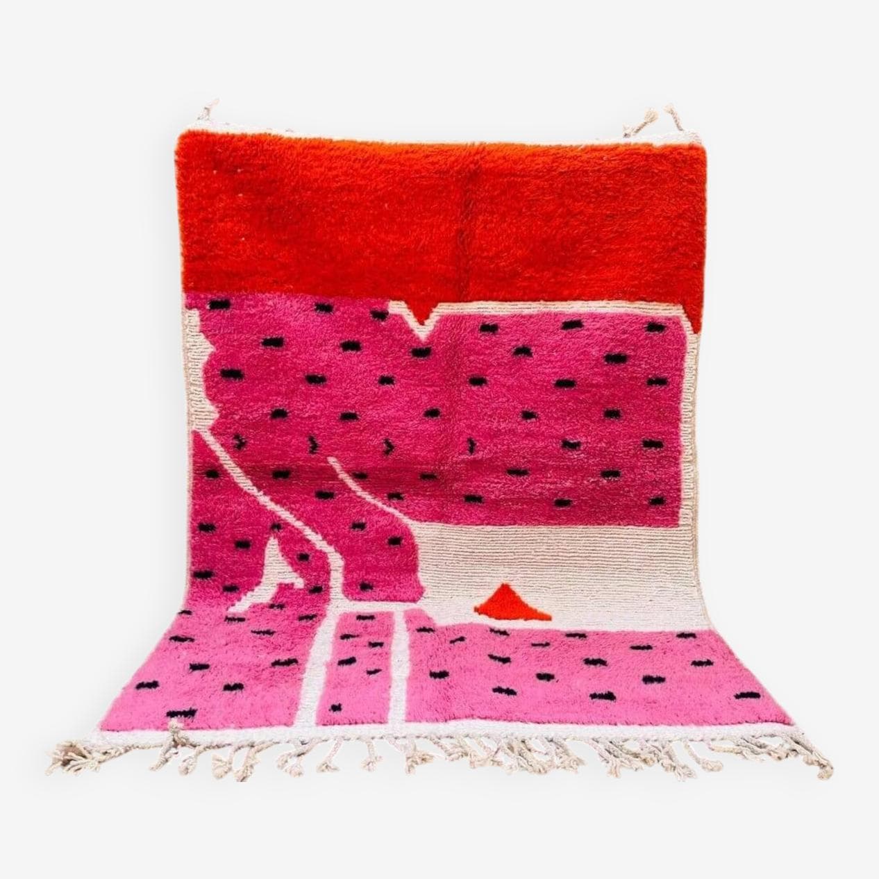 Dywan berberyjski ręcznie tkany wełna 400x300 cm różowy, Maroko - 209932