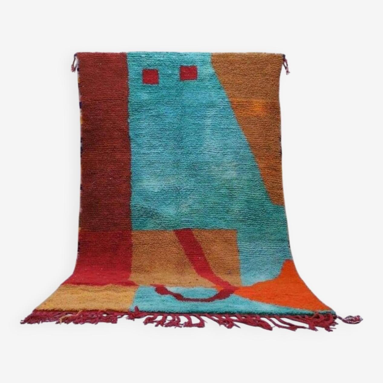 Dywan berberyjski ręcznie tkany wełna 200x100 cm multikolor, Maroko - 209925