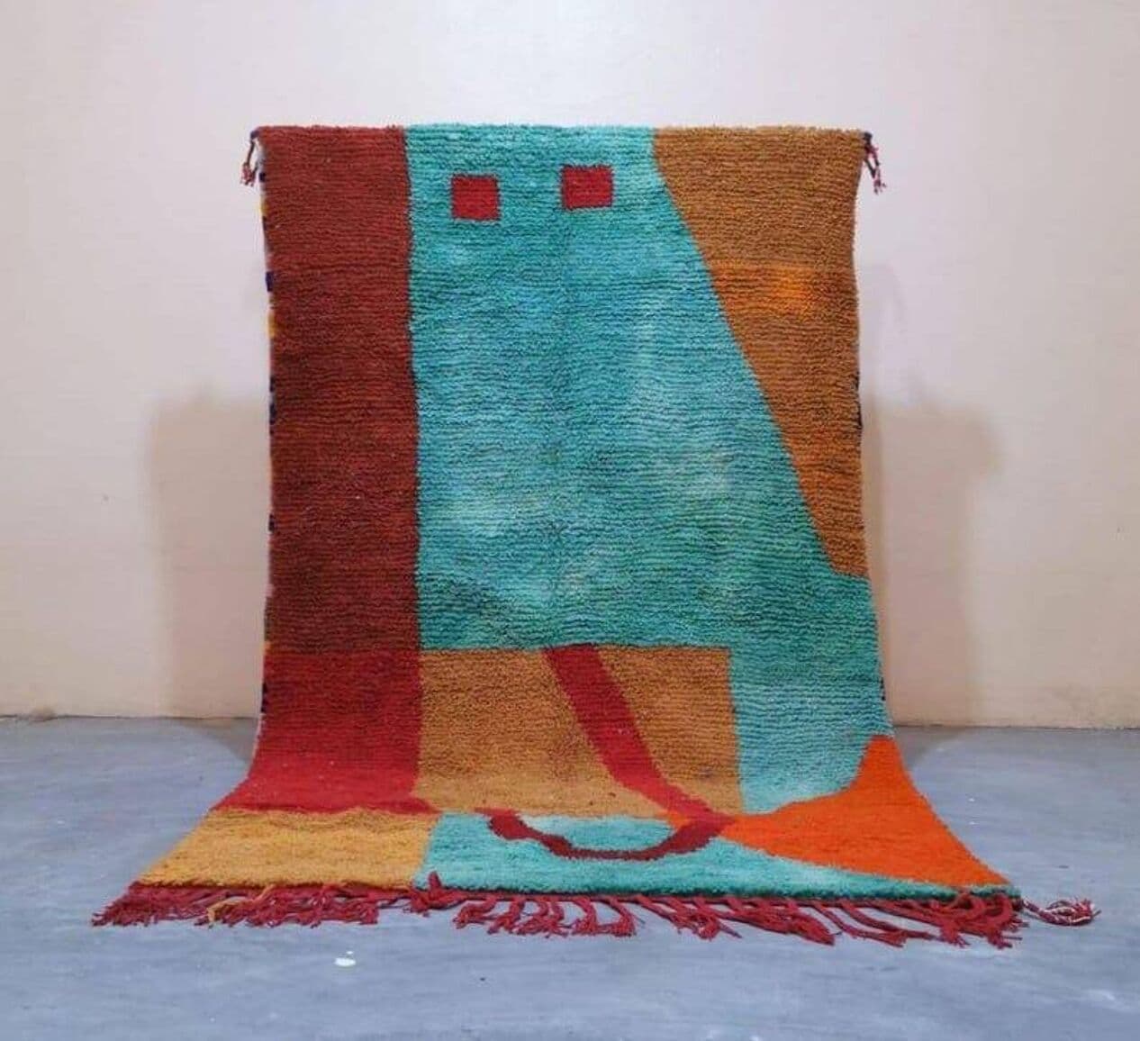 Dywan berberyjski ręcznie tkany wełna 200x100 cm multikolor, Maroko - 209926