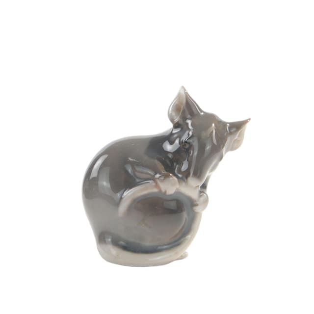 Figurka myszki 3180, porcelana szara, Royal Copenhagen, Dania, lata 50. - WYMIARY