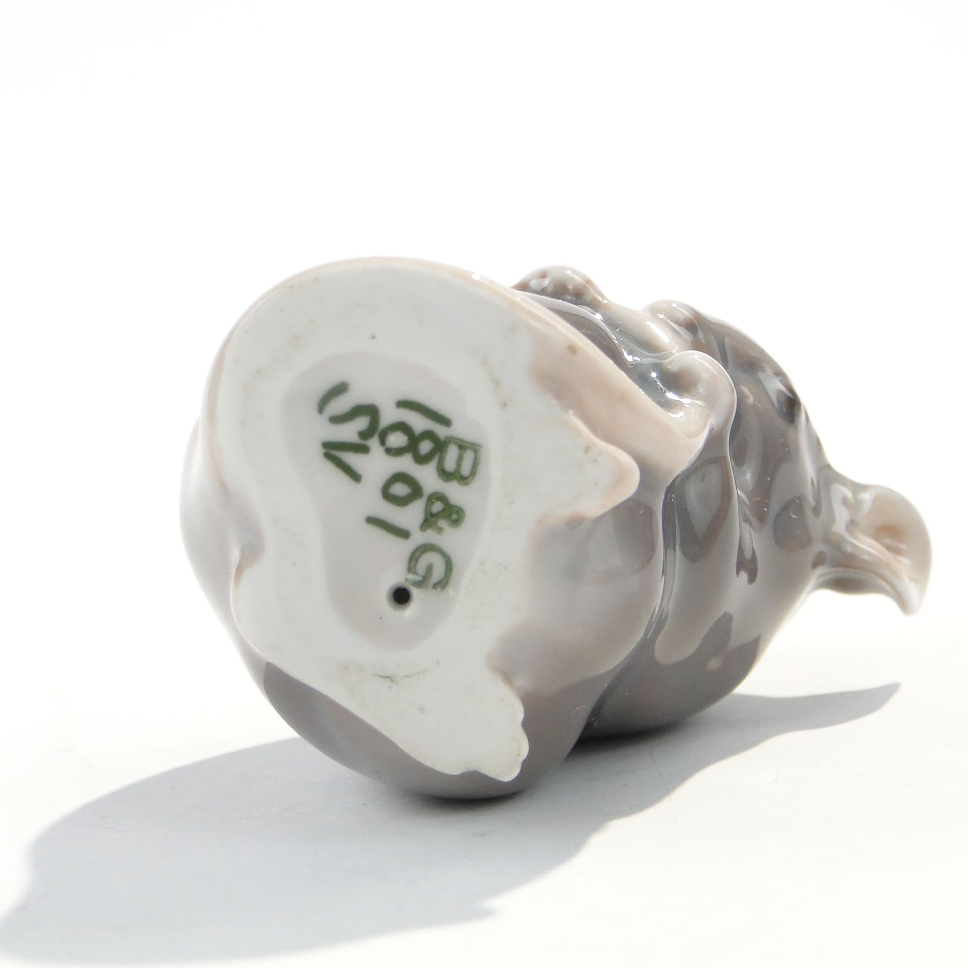 Figurka myszki 3180, porcelana szara, Royal Copenhagen, Dania, lata 50. - 1525