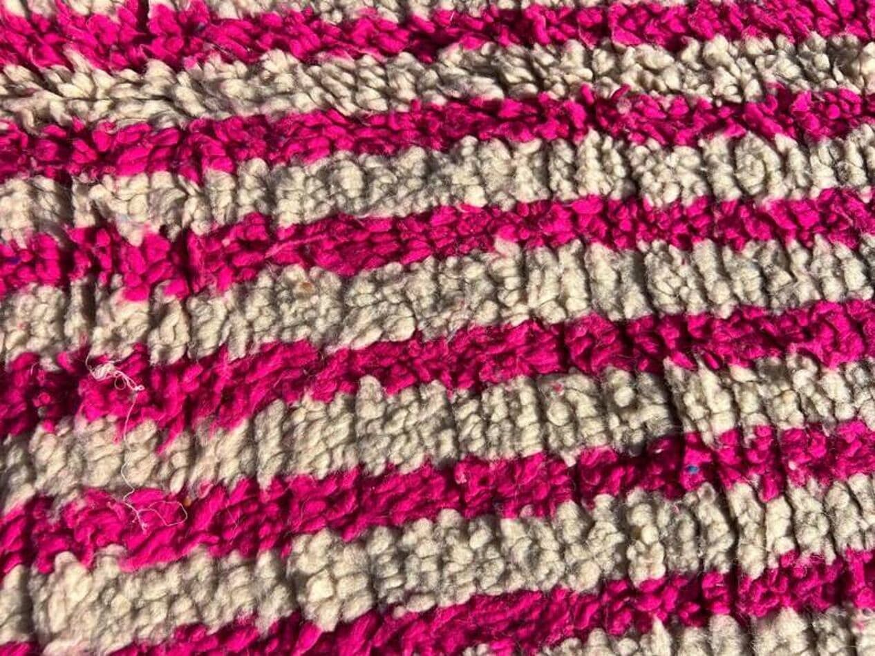 Ręcznie tkany dywan 150x250 cm, wełna, beżowy, zielony, różowy, Maroko - 209886