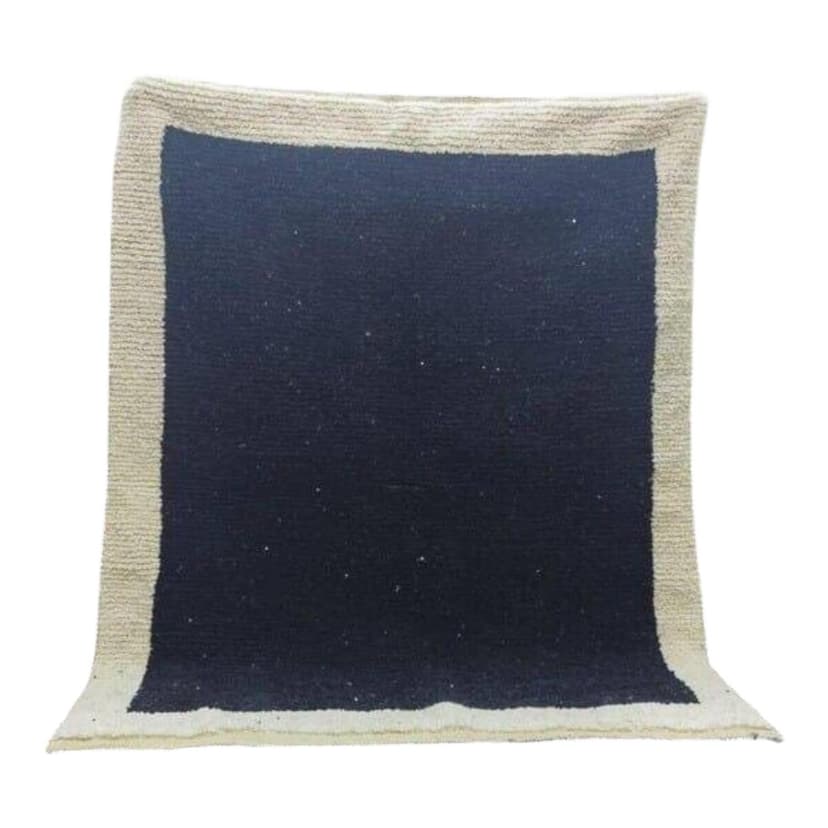 Dywan berberyjski ręcznie tkany wełna 300x200 cm czarny beżowy, Maroko