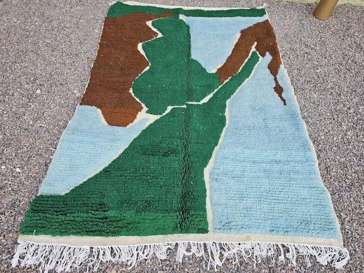 Ręcznie tkany dywan 100x200 cm, wełna, multikolor, Maroko - 209872