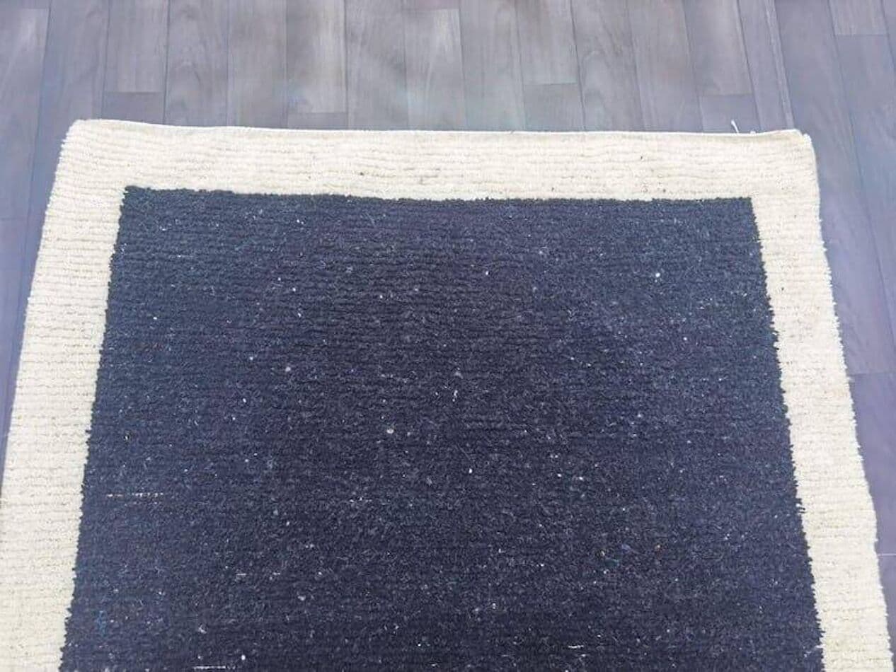 Ręcznie tkany dywan 150x250 cm, wełna, czarny, beżowy, Maroko - 209866