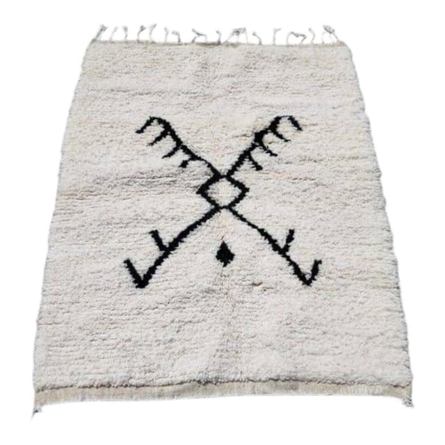 Ręcznie tkany dywan 150x250 cm, wełna, biały, Maroko - WYMIARY