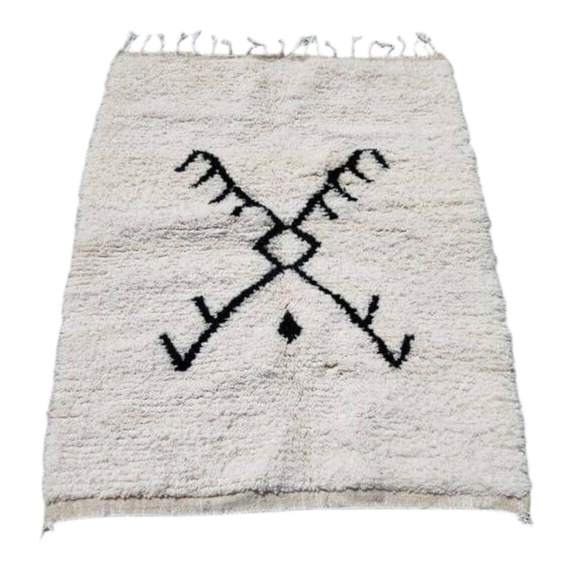 Ręcznie tkany dywan 150x250 cm, wełna, biały, Maroko