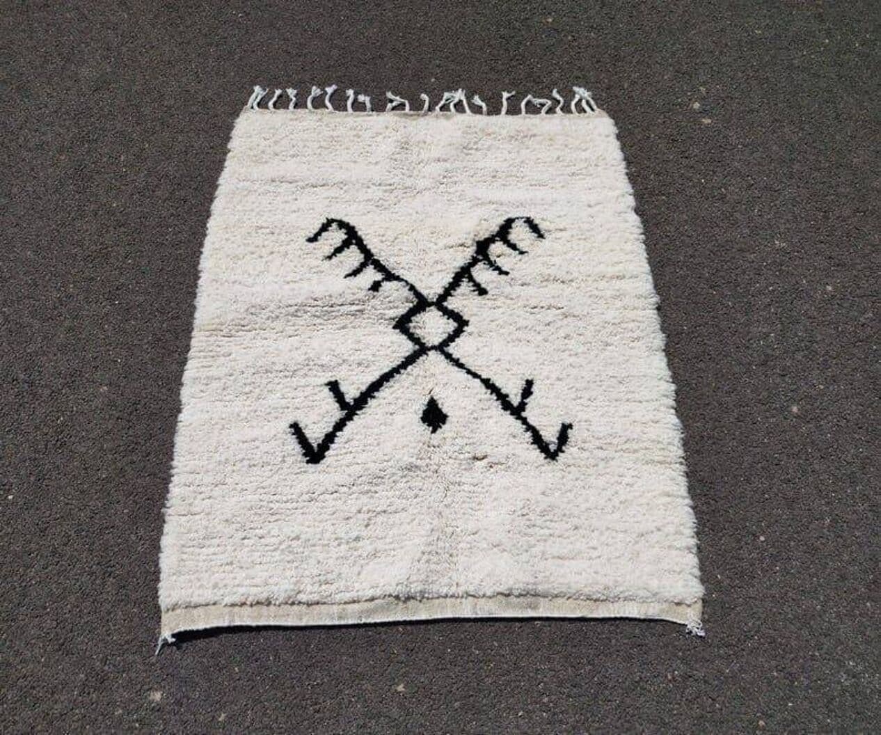 Ręcznie tkany dywan 150x250 cm, wełna, biały, Maroko - 209858