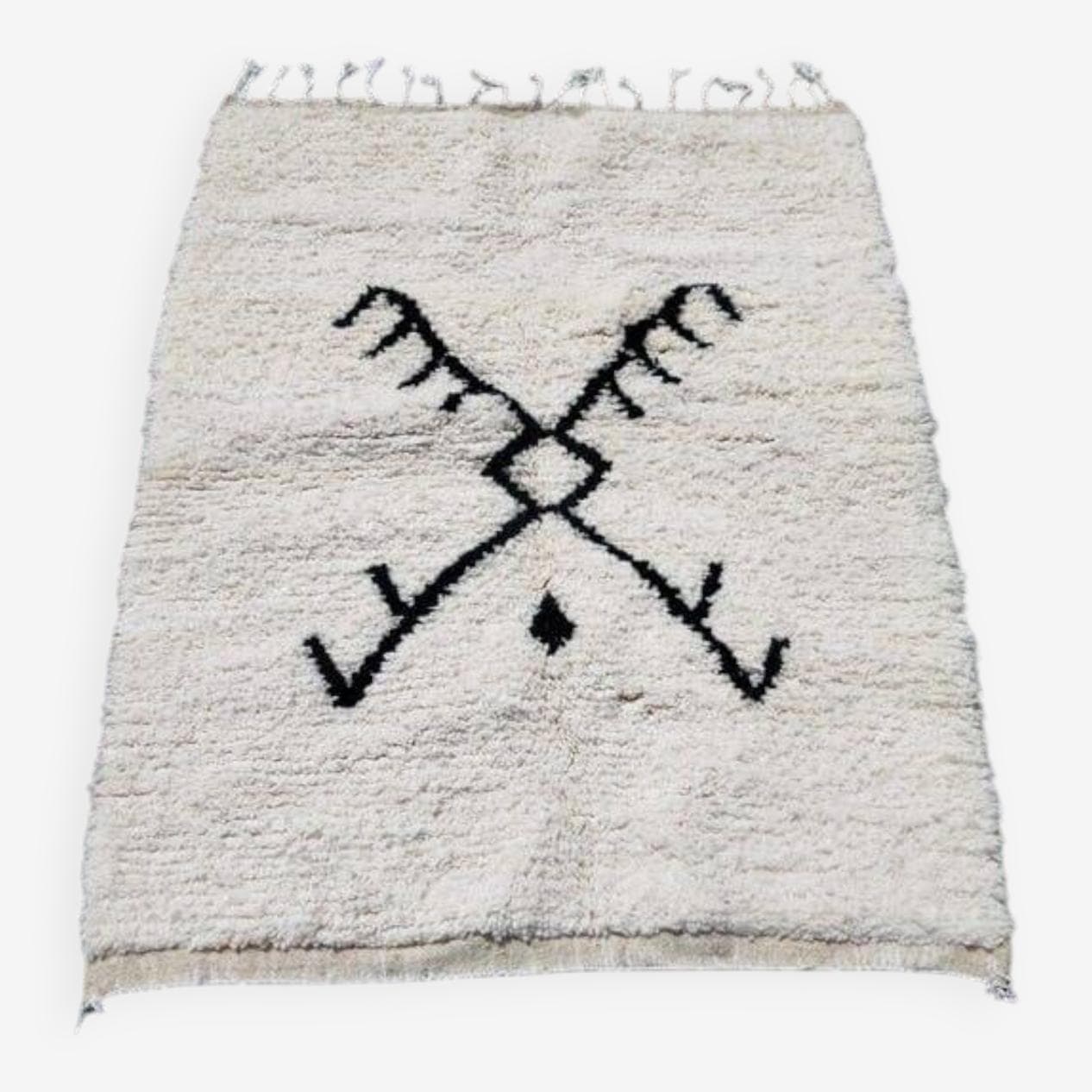 Ręcznie tkany dywan 150x250 cm, wełna, biały, Maroko - 209856