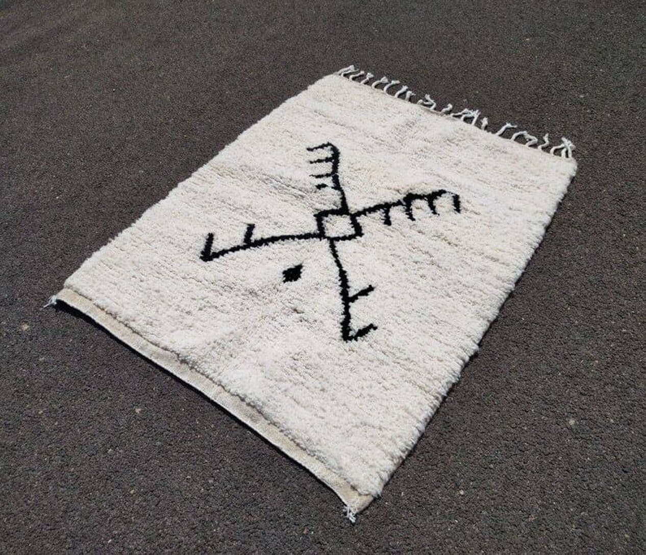 Ręcznie tkany dywan 150x250 cm, wełna, biały, Maroko - 209861